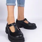 Gemre Black platform faux leather shoes Belever