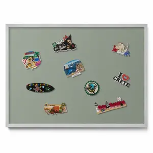 TULUP MAGNETICKÁ TABULE 70x50 cm stříbrný rám – Světle hnědá barva