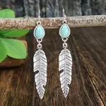 Bohemian Style Alloy Acrylic Dangle Earrings