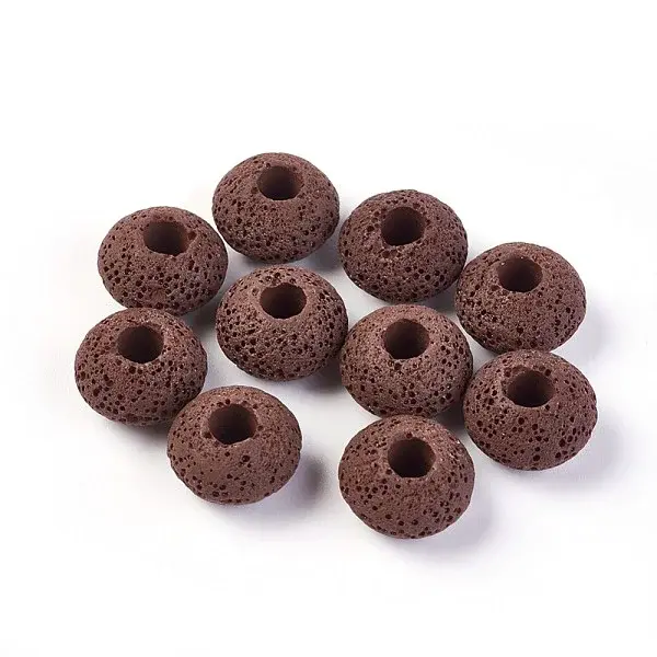 Natural Lava Rock European Beads