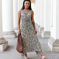 Gemre Navy blue floral dress Napolitano