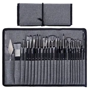 23Pcs Wool & Nylon Painting Brush and 1Pc 304 Stainless Steel Scraper