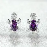 Tortoise Zinc Alloy Cubic Zirconia Stud Earrings