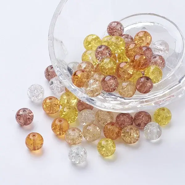 Baking Paint Crackle Glass Beads