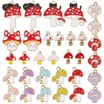 32Pcs 16 Style Alloy Enamel Pendants