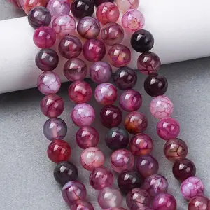 Natural Dragon Veins Agate Beads Strands