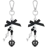 2Pcs Butterfly with Skull & Heart Alloy  Pendant Decorations