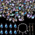 160Pcs Transparent Electroplate Glass Beads