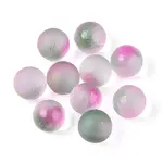 Transparent Spray Painted Frosted Glass Beads