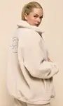 Guess amalia sherpa full zip sweathirt l