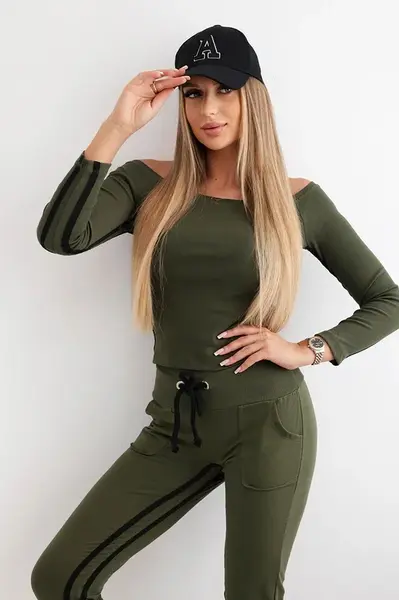 Sada s dvojitým pruhem khaki