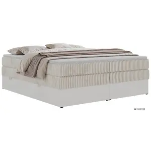 MKS POSTEL BOXSPRING TRAVIT ZERO KING 140/200 - Béžová Manšestr - Topper Visco - H4