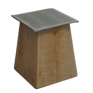 MCW PŘÍSTAVNÍ STOLEK L76B čtvercový hnědý, šedý