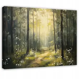 Wallarena OBRAZY Les Slunce Příroda Zelené Stromy 120x80