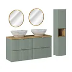 Petits-meubles KOUPELNOVÝ NÁBYTEK 120.4cm Jade 2er-Set Zelená a dřevo