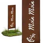 Relaxdays ZÁPICH Rezavě hnědý železo patina tabule 115 cm