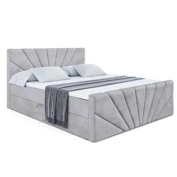 ALTDECOR AMERICKÁ postel MILTIO-Z – 180 × 200 cm – H3 – světle šedá