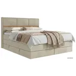 MKS POSTEL BOXSPRING ORVO KING 140/200 - Béžová Samet - Topper T25 - H4