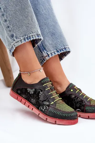 Kožené Polobotky Dámské Vzorované Maciejka