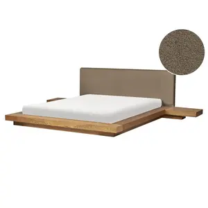Beliani POSTEL s roštem 160/200 cm MDF deska Světle hnědá Zen
