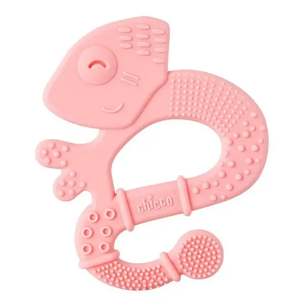 CHICCO Kousátko silikonové Super Soft Chameleon růžový 2m+ 1 ks