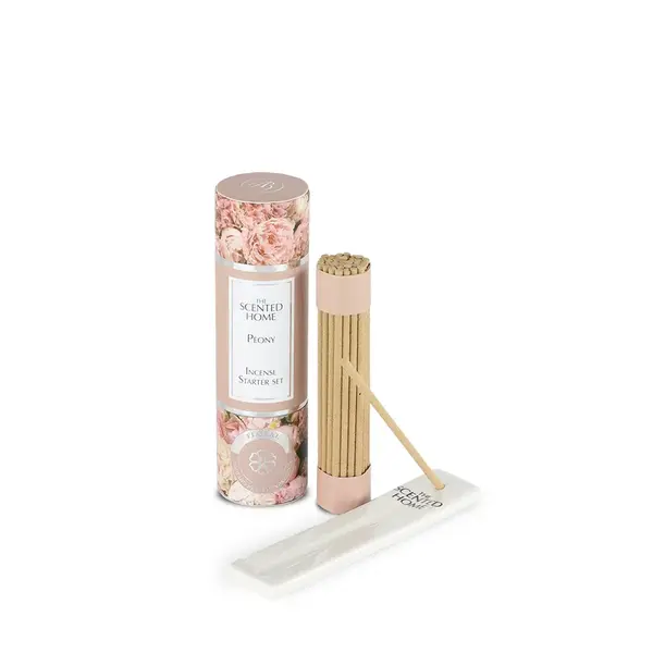 Sada vonných tyčiniek mini s keramickým stojanom PEONY 12 cm