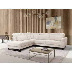 Livetastic ROHOVÁ SEDAČKA, textil, kompozitní dřevo, krémová