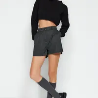 Trendyol Anthracite Regular Fit Woven Shorts