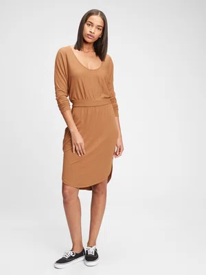 GAP Šaty softspun banded waist dress - Dámské