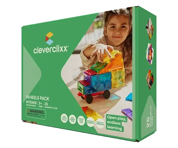 Cleverclixx Magnetická stavebnice Wheels Pack Intense - 25 ks