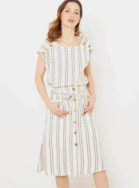 Krémová pruhovaná halenka CAMAIEU - Dámské