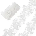 2Yards Polyester Flower Embroidery Lace Trim with Glass Beads