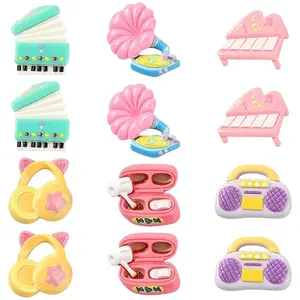 30Pcs 6 Styles Opaque Music Theme Resin Cabochons