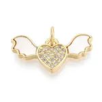 Brass Micro Pave Clear Cubic Zirconia Pendants