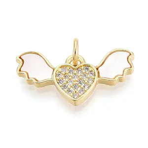 Brass Micro Pave Clear Cubic Zirconia Pendants