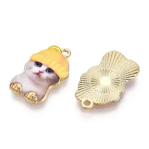 Printed Light Gold Tone Alloy Pendants