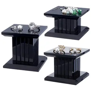 3Pcs 3 Sizes Square Acrylic Jewelry Display Pedestals