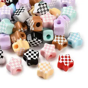 Printed Opaque Acrylic European Beads