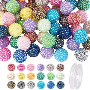 DIY Round AB-Color Resin Rhinestone Beads Bracelets Making Kits