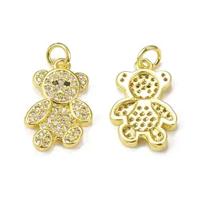 Brass Micro Pave Cubic Zirconia Bird Pendants