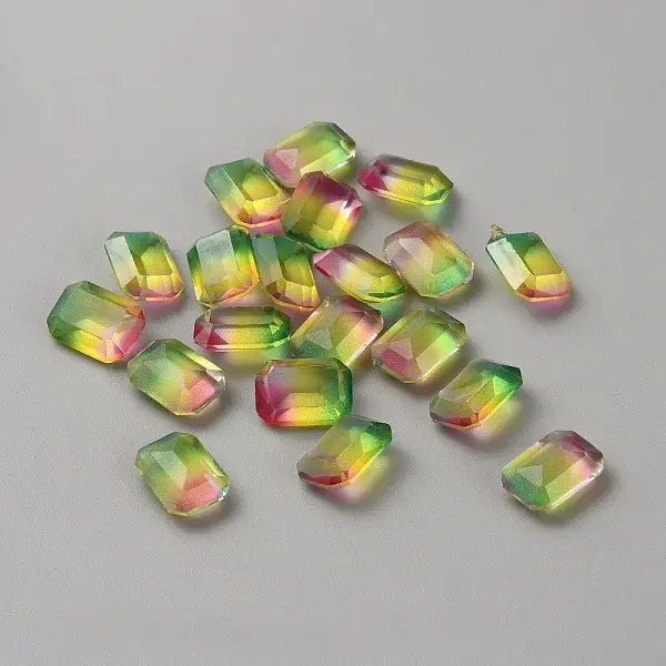 130Pcs Gradient Color Transparent Resin Cabochons