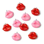 10Pcs 2 Colors Opaque Resin Pendants