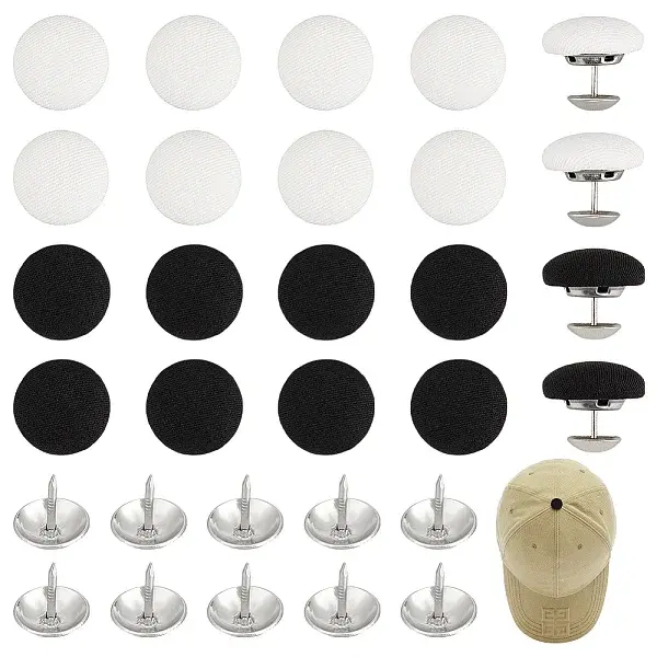 2 colors 20 sets Cloth Covered Alloy Buttons