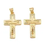 Easter Brass Micro Pave Clear Cubic Zirconia Pendants