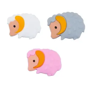 12Pcs 3 Styles Sheep Silicone Beads