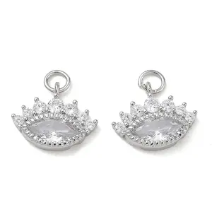 Brass Micro Pave Clear Cubic Zirconia Pendants
