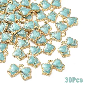30Pcs Alloy Enamel Pendants