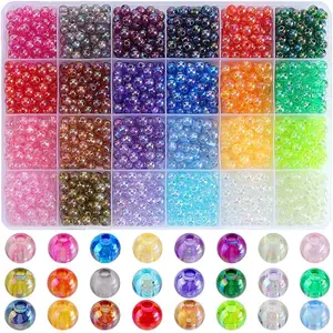 1440Pcs 24 Colors Transparent Acrylic Beads
