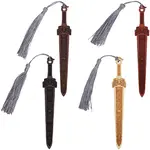 4Pcs 4 Colors Wood Sword Bookmarks