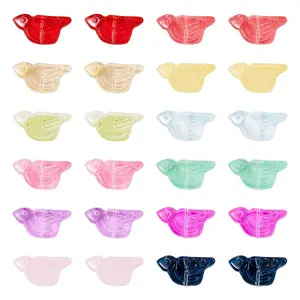 72Pcs 12 Colors Transparent Glass Beads